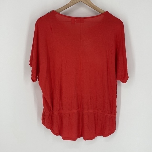 Chicos Peasant Embellished Neck Beaded Top - Picture 2 of 5